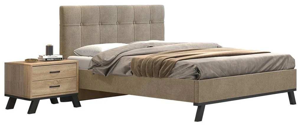 Κρεβάτι SOPHIE Εκρού - Taupe, 150x200 εκ.