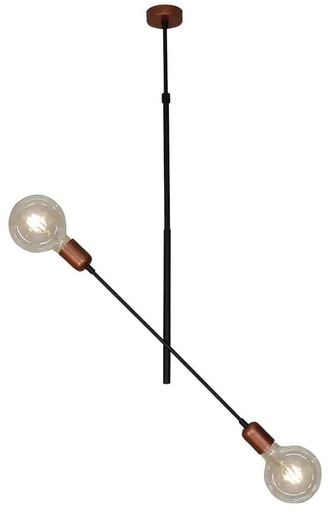 Φωτιστικό Οροφής Κρεμαστό Led HL-3524-2 77-3795 Eric Copper &amp; Black  Homelighting Μέταλλο