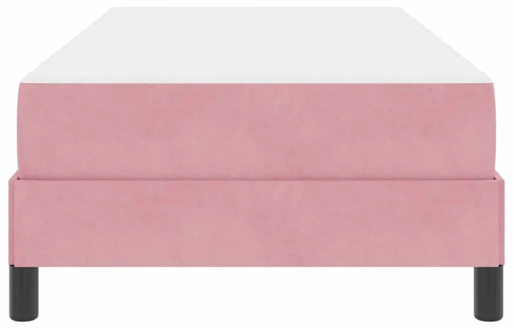 vidaXL Κρεβάτι με ελατήρια με στρώμα Ροζ 90 x 190 cm ύφασμα