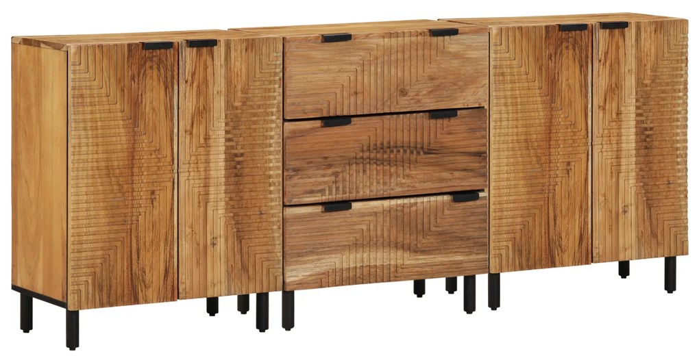 vidaXL 3 Έπιπλα Σαλονιού Καφέ 60x33x75 εκ Μασίφ Ξύλο Ακακίας