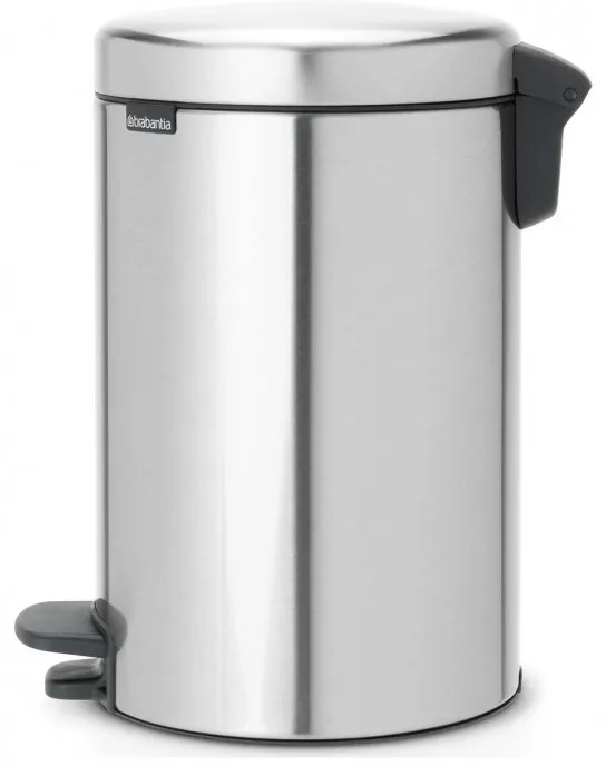 Κάδος με πεντάλ Brabantia NewIcon 649031, 12 l, Ομαλό κλείσιμο, Αντιολισθητική βάση, Ανθεκτικό στα δακτυλικά αποτυπώματα, Inox/Matte