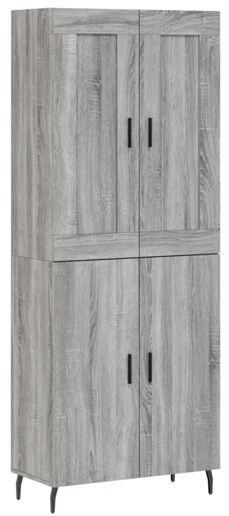 vidaXL Ντουλάπι Γκρι Sonoma 69,5 x 34 x 180 εκ. Επεξεργασμένο Ξύλο