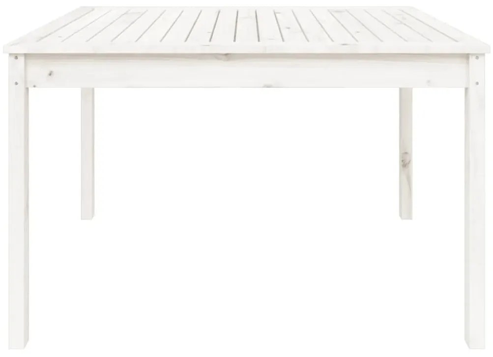 Τραπέζι Κήπου Λευκό 121 x 82,5 x 76 εκ. από Μασίφ Ξύλο Πεύκου - Λευκό