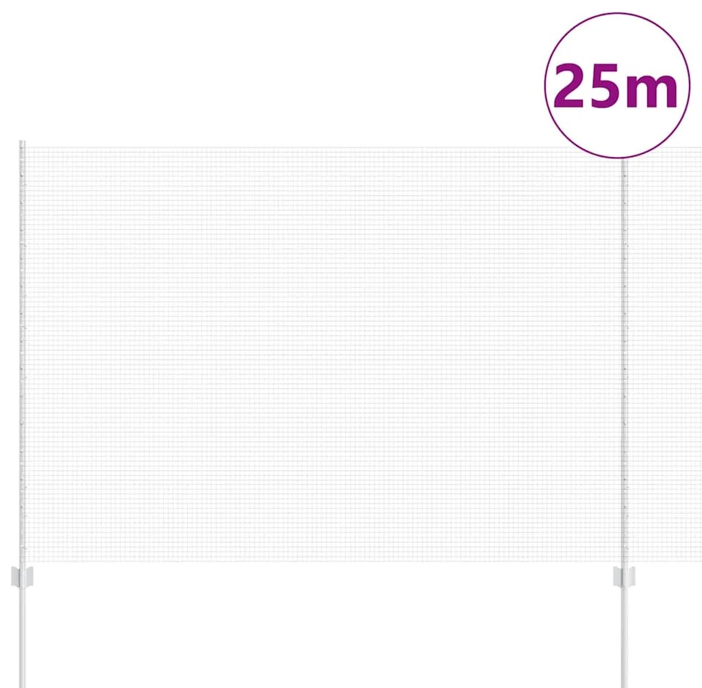 vidaXL Φράχτης με Στήλες. Ασημί 1.6 x 25 m Ατσάλι