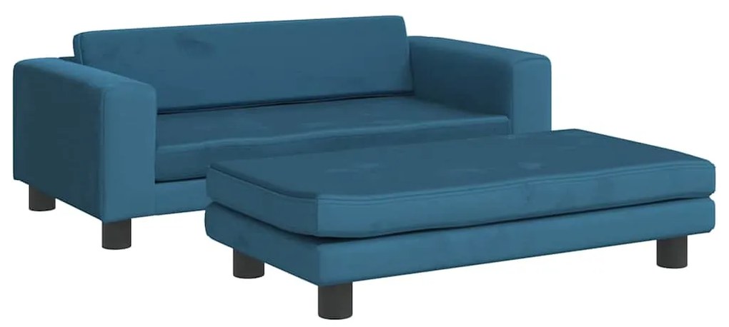 vidaXL Κρεβάτι Σκύλου με Προέκταση Μπλε 100 x 50 x 30 εκ. Βελούδινο