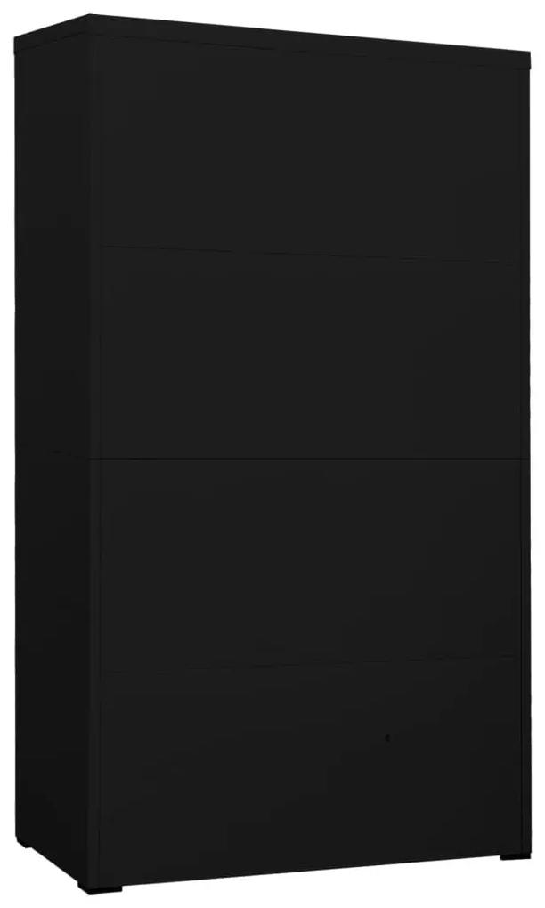 Αρχειοθήκη Μαύρη 90 x 46 x 164 εκ. από Ατσάλι - Μαύρο