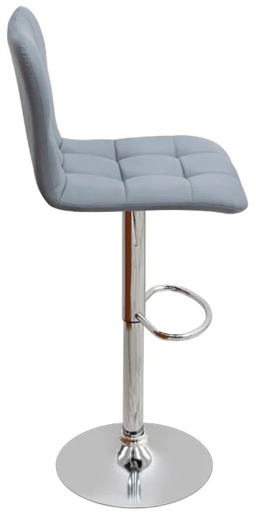 Σκαμπό μπαρ Carmelo Megapap με ρυθμιζόμενο ύψος PU γκρι - βάση χρωμίου 45x42x90/113εκ.