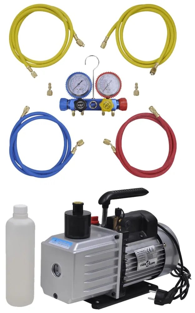 vidaXL Αντλία Κενού 100 L/min με Σετ Ελέγχου Πίεσης 4 Εξόδων σε Θήκη