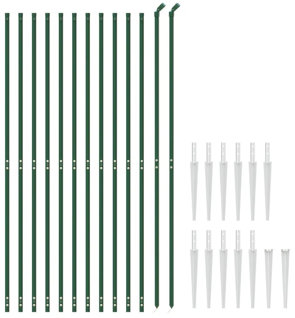 vidaXL Συρματόπλεγμα Περίφραξης Πράσινο 1,8 x 25 μ. με Καρφωτές Βάσεις