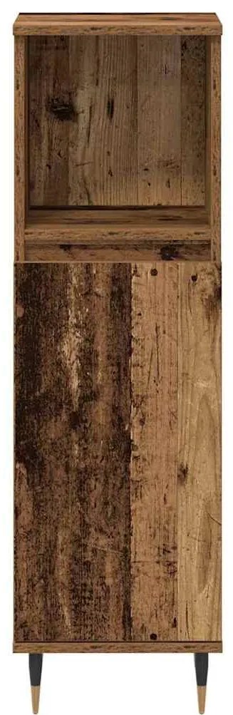 vidaXL Σετ Επίπλων Μπάνιου με ράφι 3 pcs Παλιό Ξύλο 30 x 30 x 180 cm