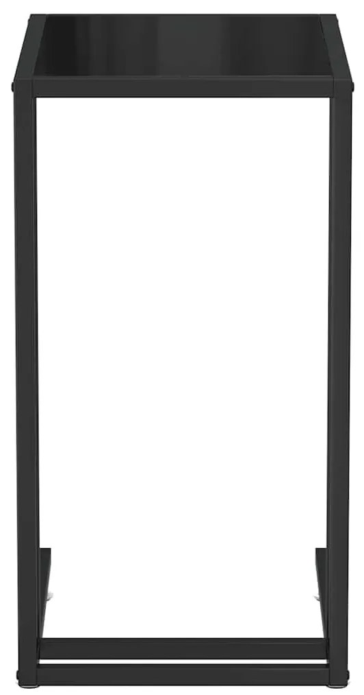 vidaXL Τραπέζι Υπολογιστή Βοηθητικό Μαύρο 50x35x65 εκ. Ψημένο Γυαλί