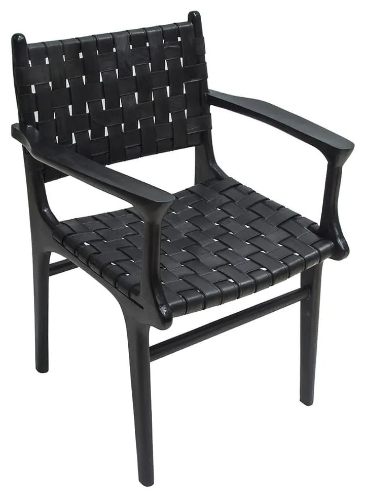 Chair S Line με μπράτσα και δέρμα SS774-0071