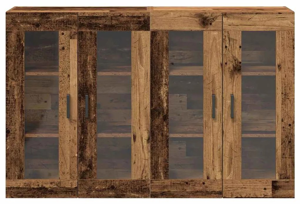 vidaXL Επιτοίχιο ντουλάπι 2 pcs Παλαιό ξύλο 69.5 x 34 x 90 εκ.