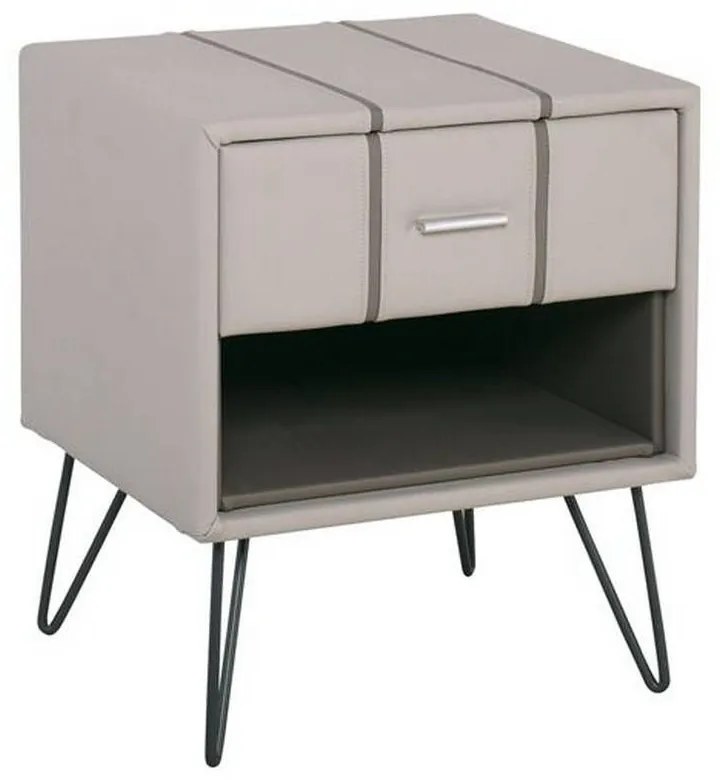 Κομοδίνο Rialto Beige Ε8801,Κ1 41x48x56cm Wood,Metal,Artificial Leather