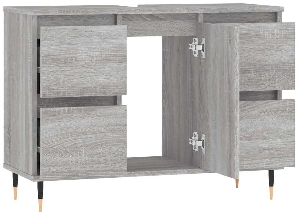 vidaXL Ντουλάπι Μπάνιου Γκρι Sonoma 80 x 33 x 60 εκ. από Επεξεργ. Ξύλο