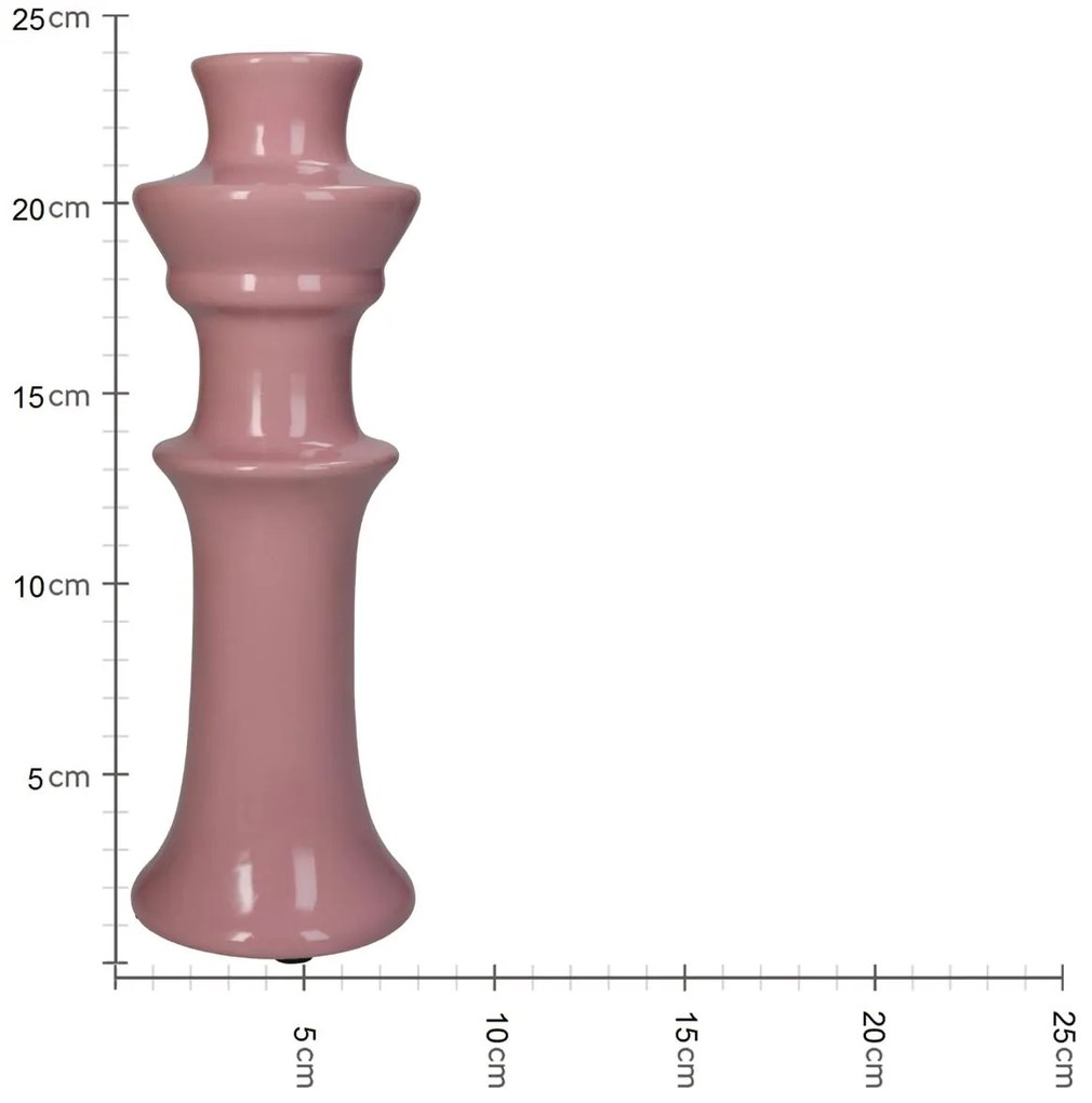 Κηροπήγιο ArteLibre Ροζ Κεραμικό 8x8x24cm