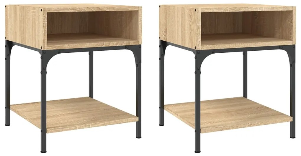 vidaXL Κομοδίνα 2 τεμ. Sonoma Δρυς 40x41x50 εκ. από Επεξεργασμένο Ξύλο