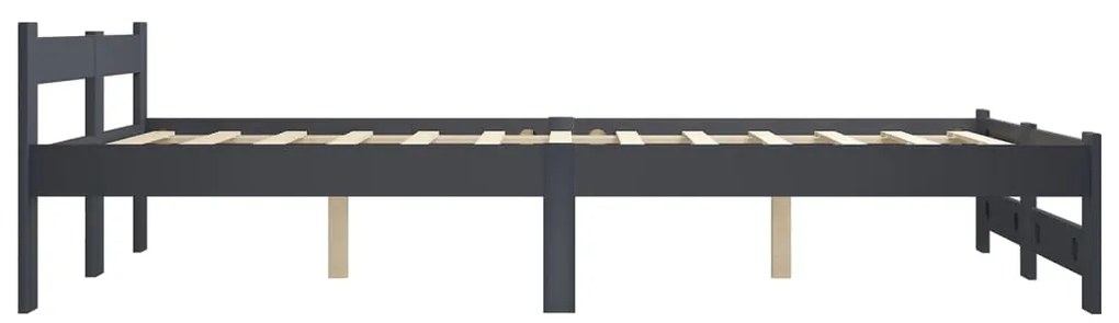 vidaXL Πλαίσιο Κρεβατιού Σκούρο Γκρι 120x200 εκ. από Μασίφ Ξύλο Πεύκου