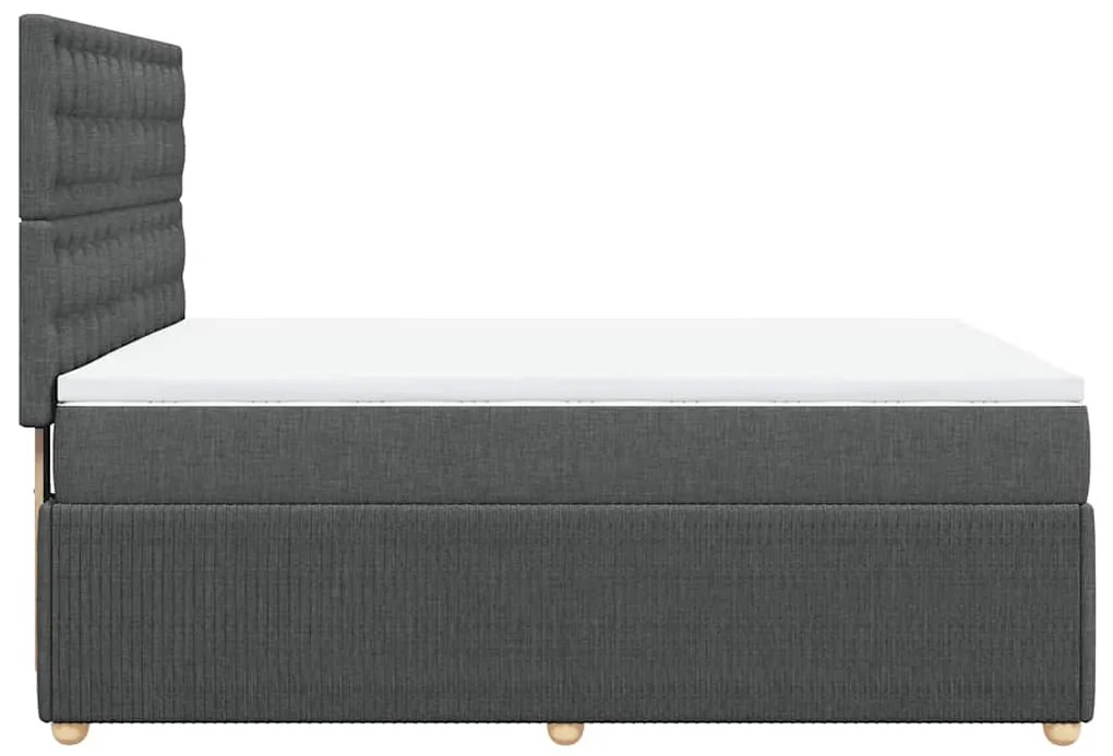 vidaXL Κρεβάτι Boxspring με Στρώμα Σκούρο Γκρι 160x200 εκ Υφασμάτινο