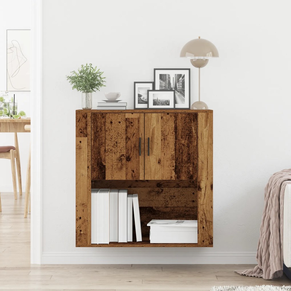 vidaXL Ντουλάπι τοίχου Παλιό Ξύλο 80x33x80 εκ. Μηχανευμένο Ξύλο