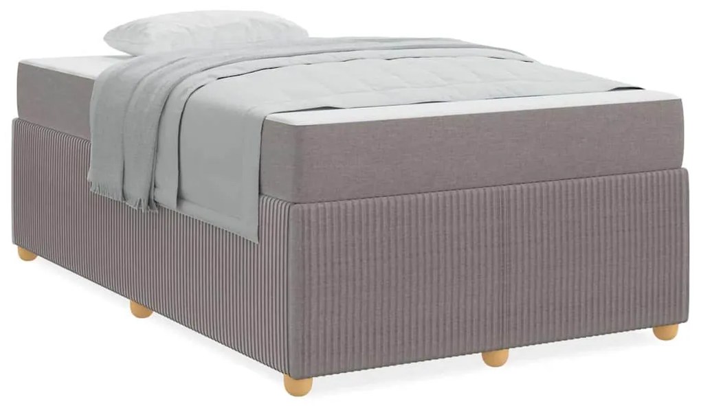 vidaXL Σκελετός κρεβατιού με στρώμα Taupe 120 x 200 cm ύφασμα