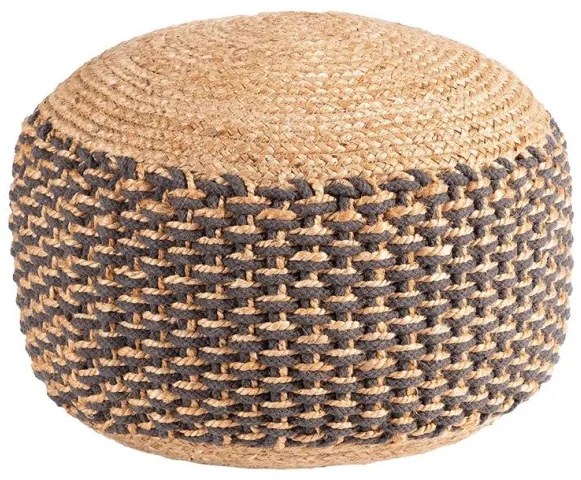 Σκαμπό-πουφ Boboa Inart γιούτα Φ40x30εκ 302-000036-302-000036-Καφέ 302-000036