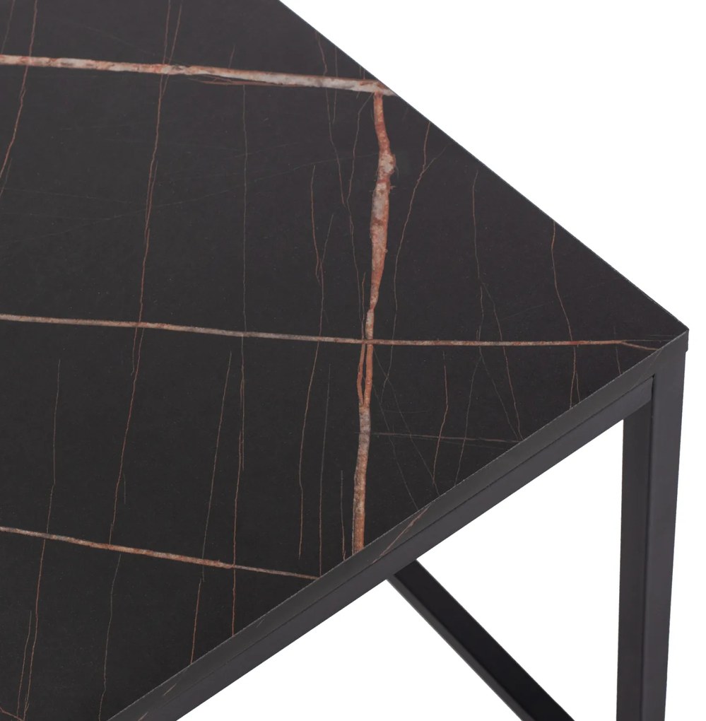 Ζιγκον Grelay 2 Τεμ Mdf Όψη Μαρμάρου &amp; Μέταλλο 45Χ45Χ50εκ. &amp; 37Χ37Χ43 Εκ.