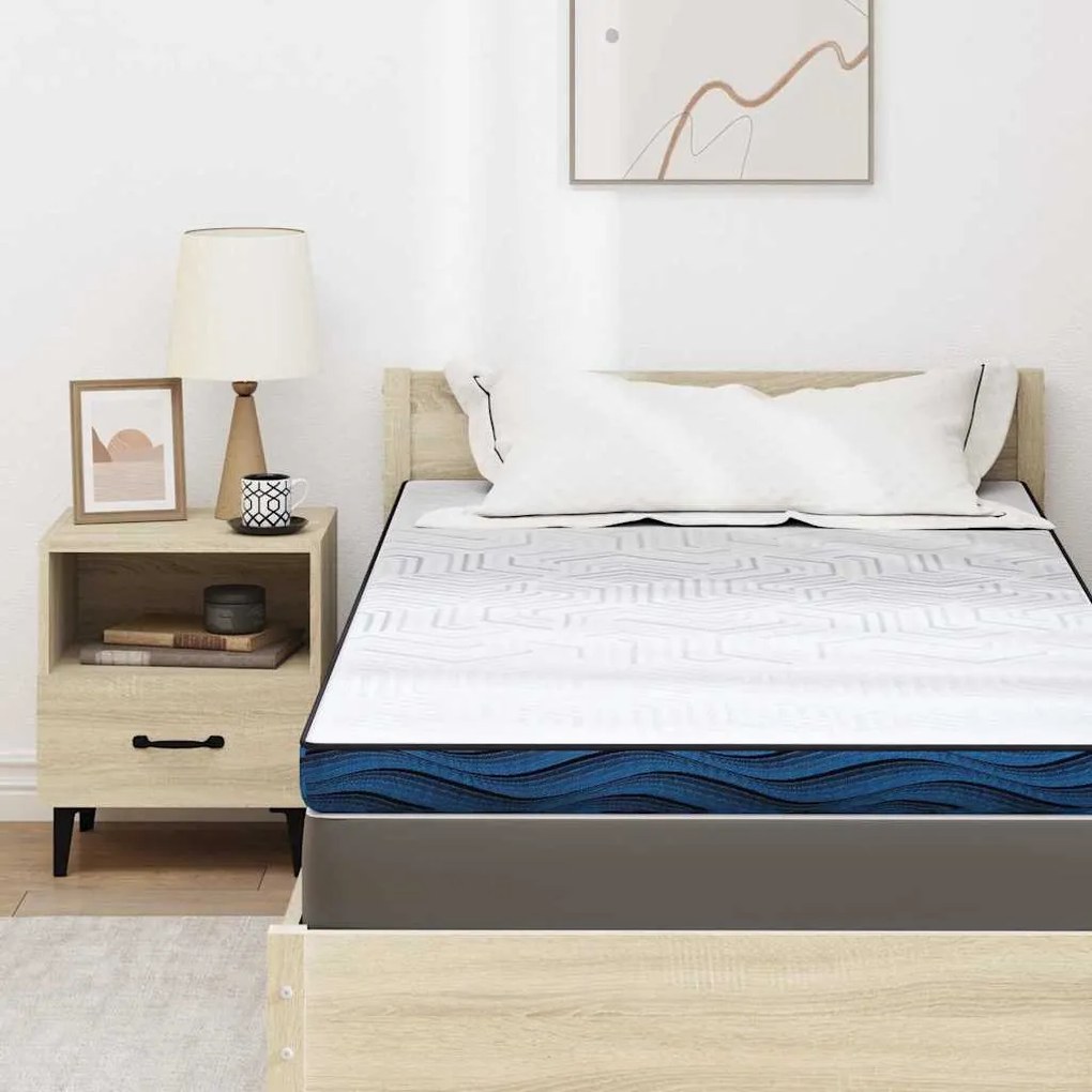 vidaXL Στρώματα Λευκό και μπλε 90 x 190 cm Τζελ Μνήμης Φόρμα