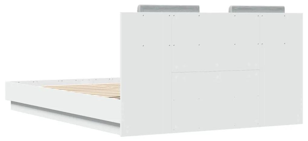 Πλαίσιο Κρεβατιού με Κεφαλάρι Λευκό 140x200 εκ. Επεξ. Ξύλο - Λευκό