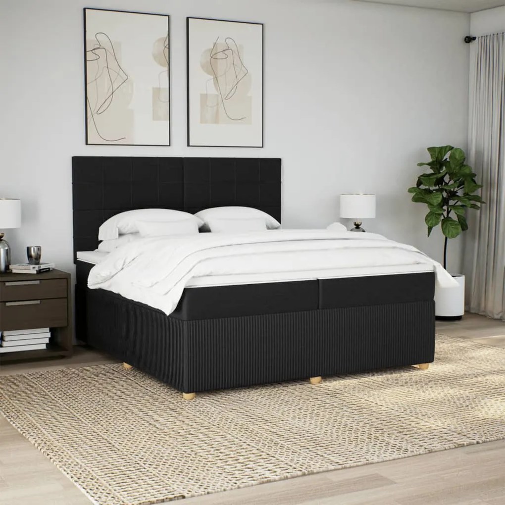 ΚΡΕΒΑΤΙ BOXSPRING ΜΕ ΣΤΡΩΜΑ ΜΑΥΡΟ 200X200 ΕΚ. ΥΦΑΣΜΑΤΙΝΟ 3292165