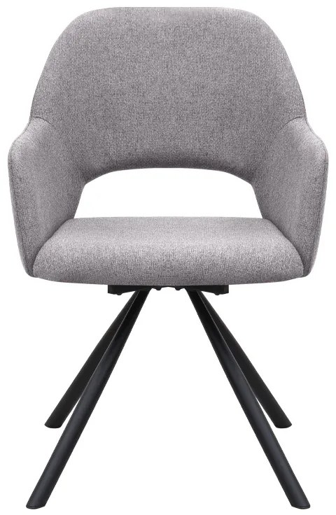 Πολυθρόνα τραπεζαρίας Gabriel Megapap μπεζ ύφασμα - μεταλλικό μαύρο πόδι 58x60x85εκ.