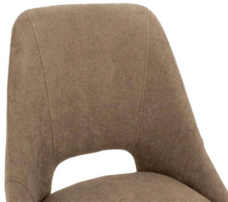 Καρέκλα Gratify pakoworld ύφασμα μπουκλέ καφέ-πόδι μαύρο - Ύφασμα - 093-000022