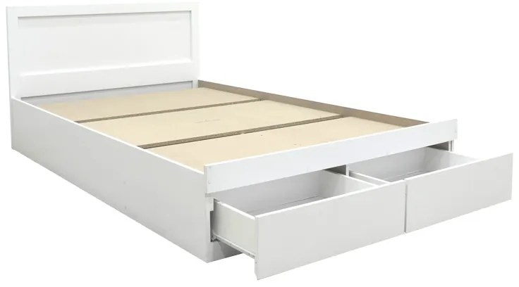 Κρεβάτι Olympus pakoworld με συρτάρι σε λευκή απόχρωση 160x200εκ