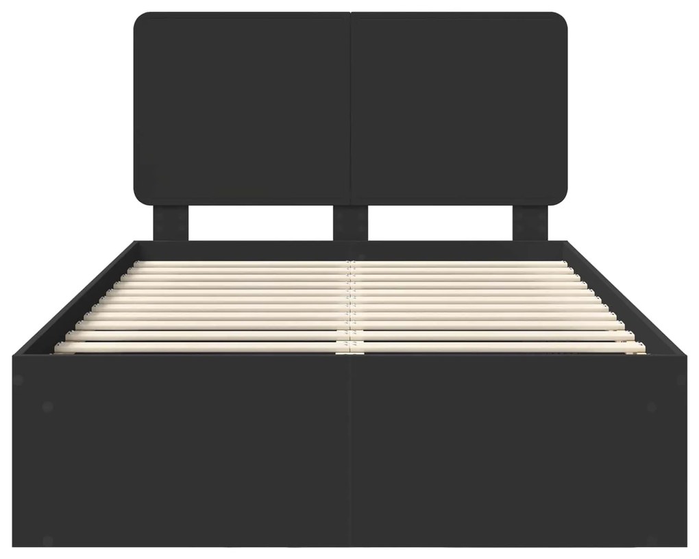 vidaXL Σκελετός Κρεβατιού Μαύρο 120 x 200 cm Στερεά ξυλεία πεύκου