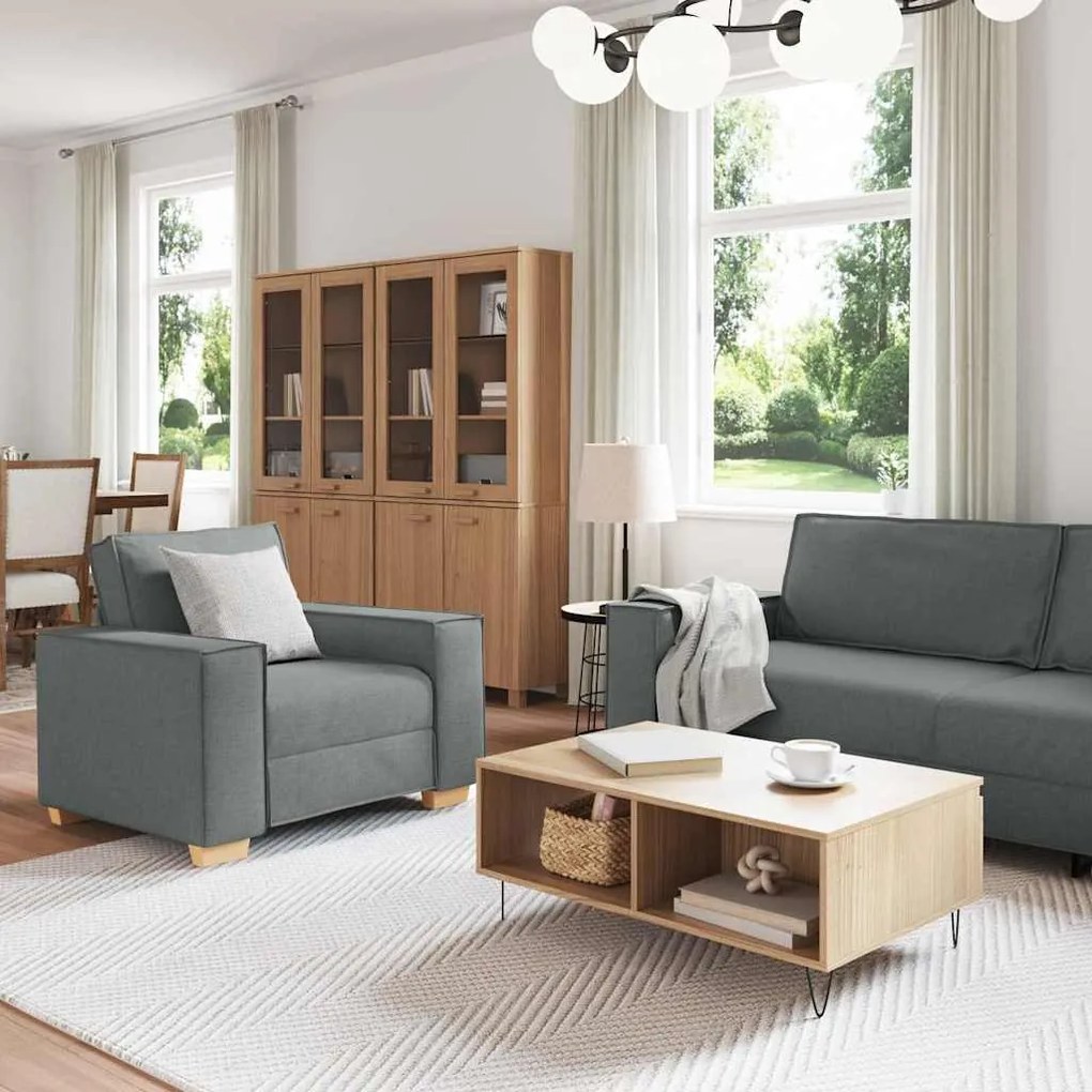 vidaXL Σετ Καναπέ με μαξιλάρι 3 pcs Γκρι 220 x 78 x 84 εκ. ύφασμα