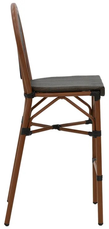 Σκαμπό μπαρ Dezyan pakoworld καρυδί αλουμίνιο-γκρι textilene 41.5x53.5x116εκ