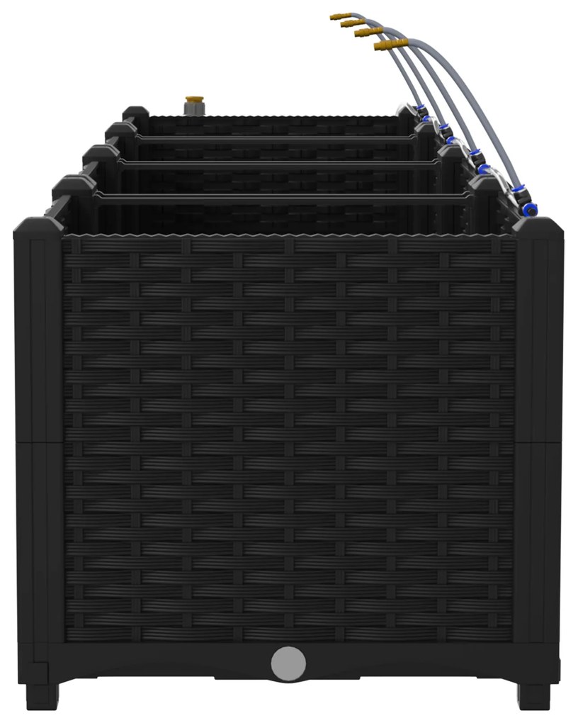 vidaXL Γλάστρες Κήπου 1 τεμ Μαύρο 160 x 40 x 37.5 cm Πλαστικό