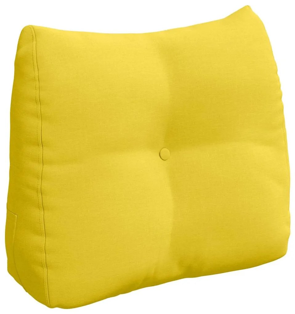 vidaXL Μαξιλάρι Πλάτης Απαλό Κίτρινο 60 x 24 x 50 εκ ύφασμα