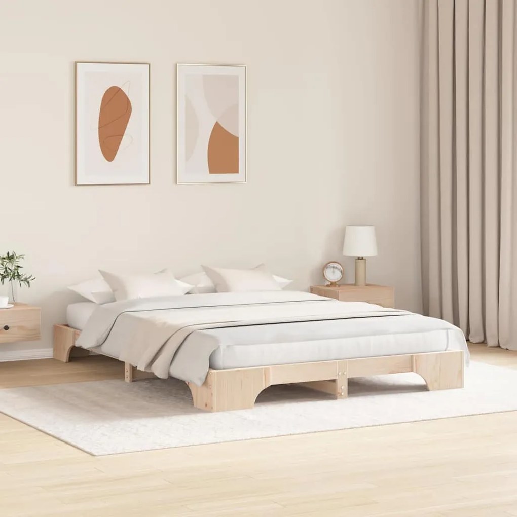 vidaXL Κρεβάτι 150x200 cm από Στερεό Κερασιάτικο Ξύλο