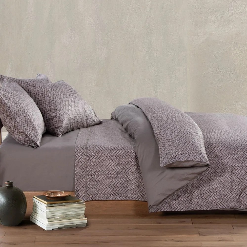 Σεντόνια Victory (Σετ 4τμχ) Grey Nef-Nef King Size 270x280cm 100% Cotton Satin