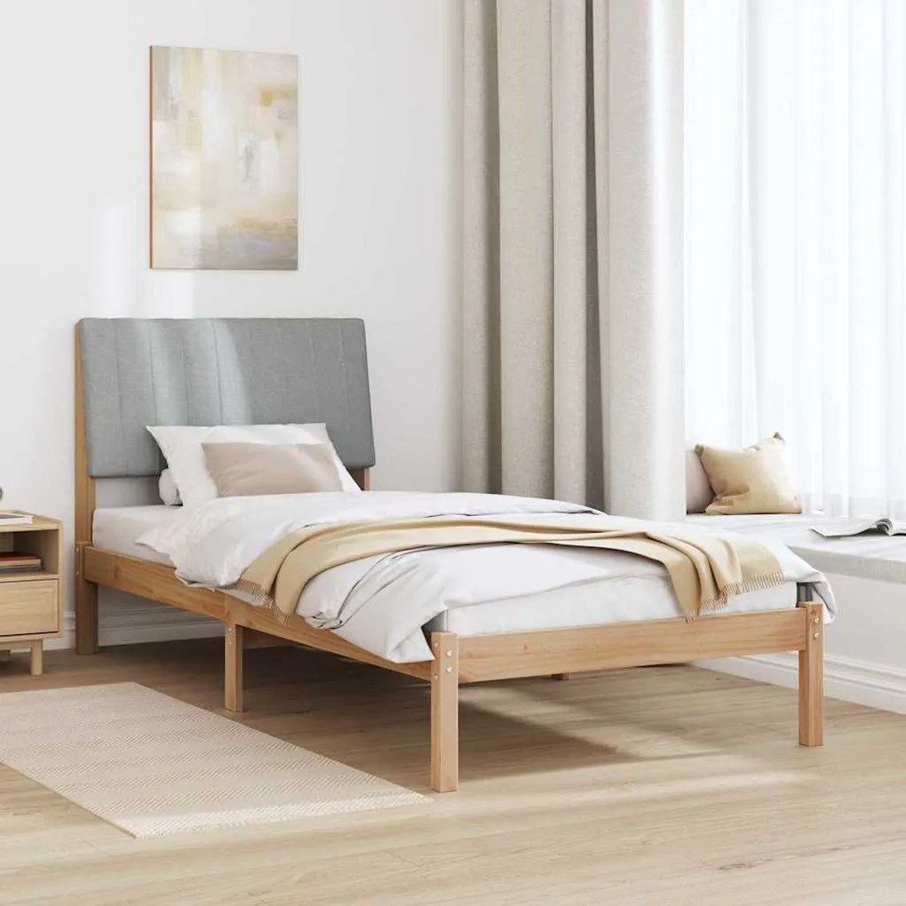 vidaXL Σκελετός Κρεβατιού Καφέ 90 x 190 cm Στερεά ξυλεία πεύκου