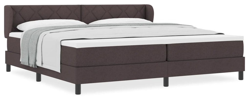 vidaXL κρεβάτι Box Spring με στρώμα  Καφέ 200x200 εκ Υφασμάτινο