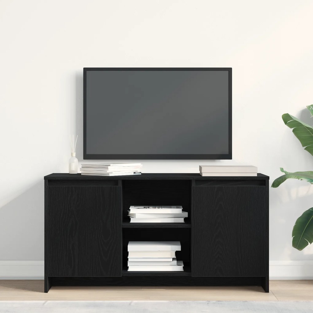 vidaXL Κάθισμα TV σε Μαύρο Δρυς 102x37,5x52,5 εκ από Επεξεργασμένο Ξύλο