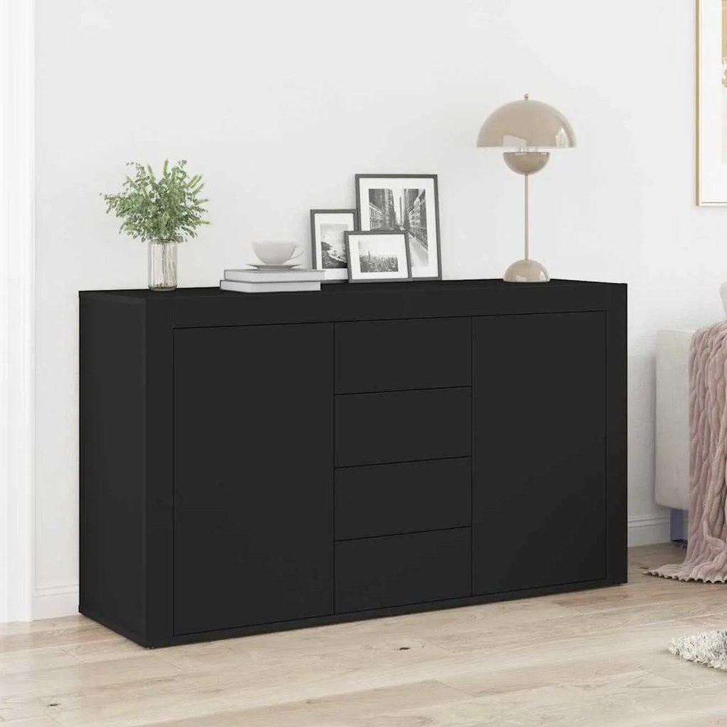 vidaXL Πλαϊνό γραφείο Μαύρο 120 x 36 x 69 εκ Επεξεργασμένο ξύλο