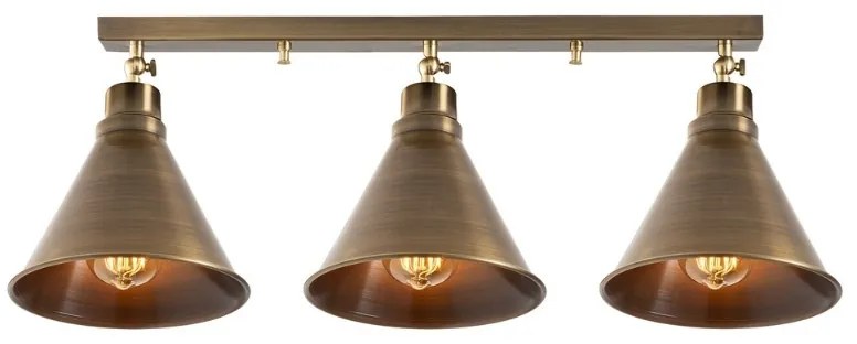 Φωτιστικό οροφής Arden Megapap E27 μεταλλικό τρίφωτο χρώμα χρυσό vintage 72x20x26εκ.-GP052-0178,1