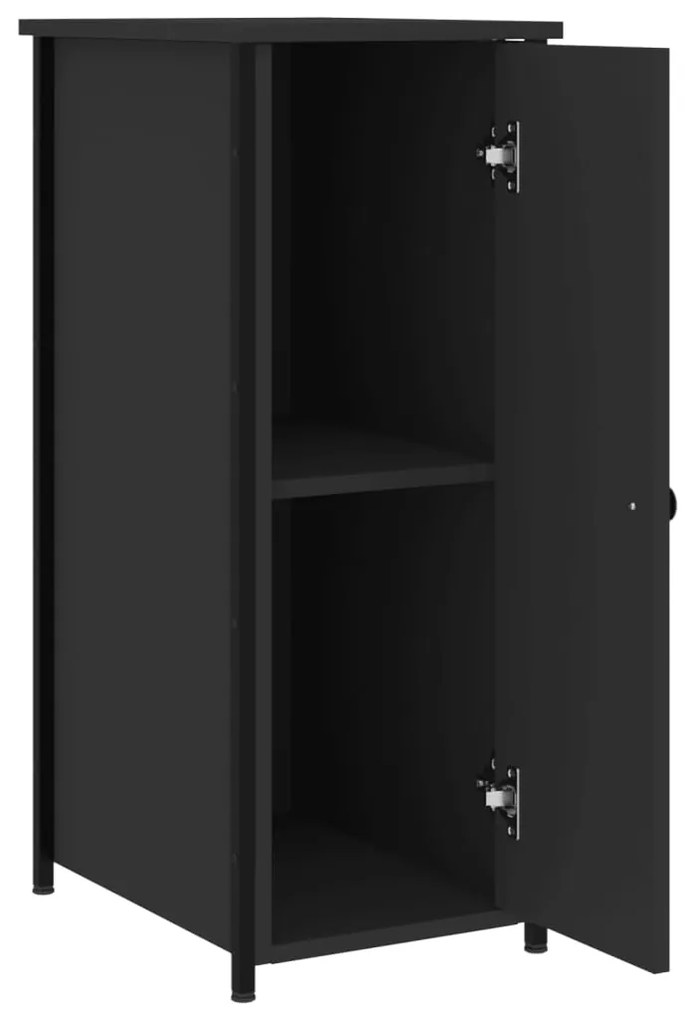 vidaXL Κομοδίνα 2 τεμ. Μαύρα 32x42x80 εκ. από Επεξεργασμένο Ξύλο