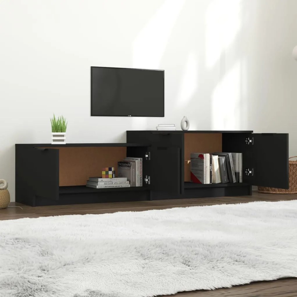vidaXL Έπιπλο Τηλεόρασης Μαύρο 158,5x36x45 εκ. Επεξεργασμένο Ξύλο