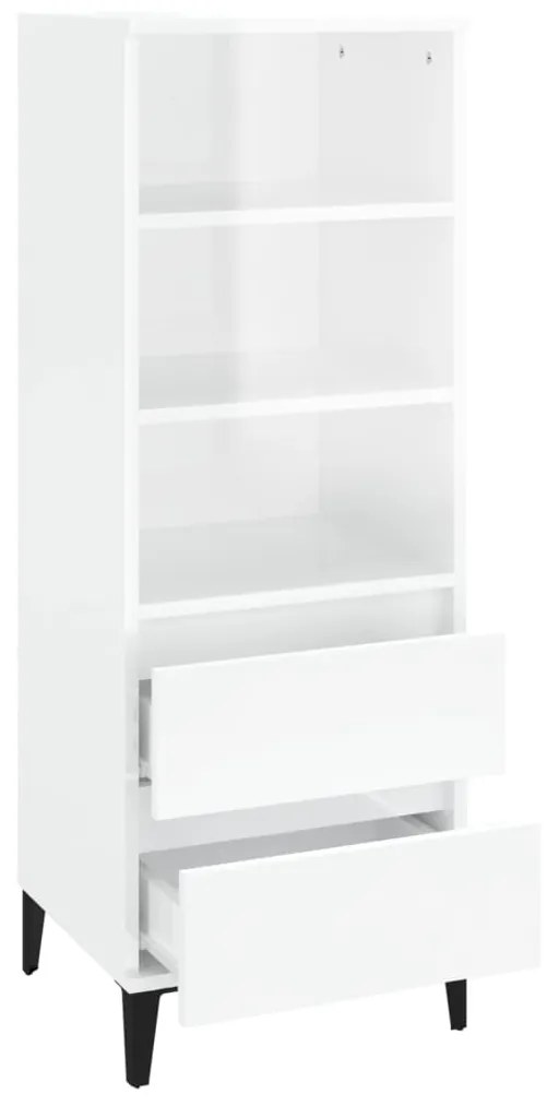 vidaXL Ντουλάπι Γυαλιστερό λευκό 40x36x110 εκ. από Επεξεργασμένο Ξύλο