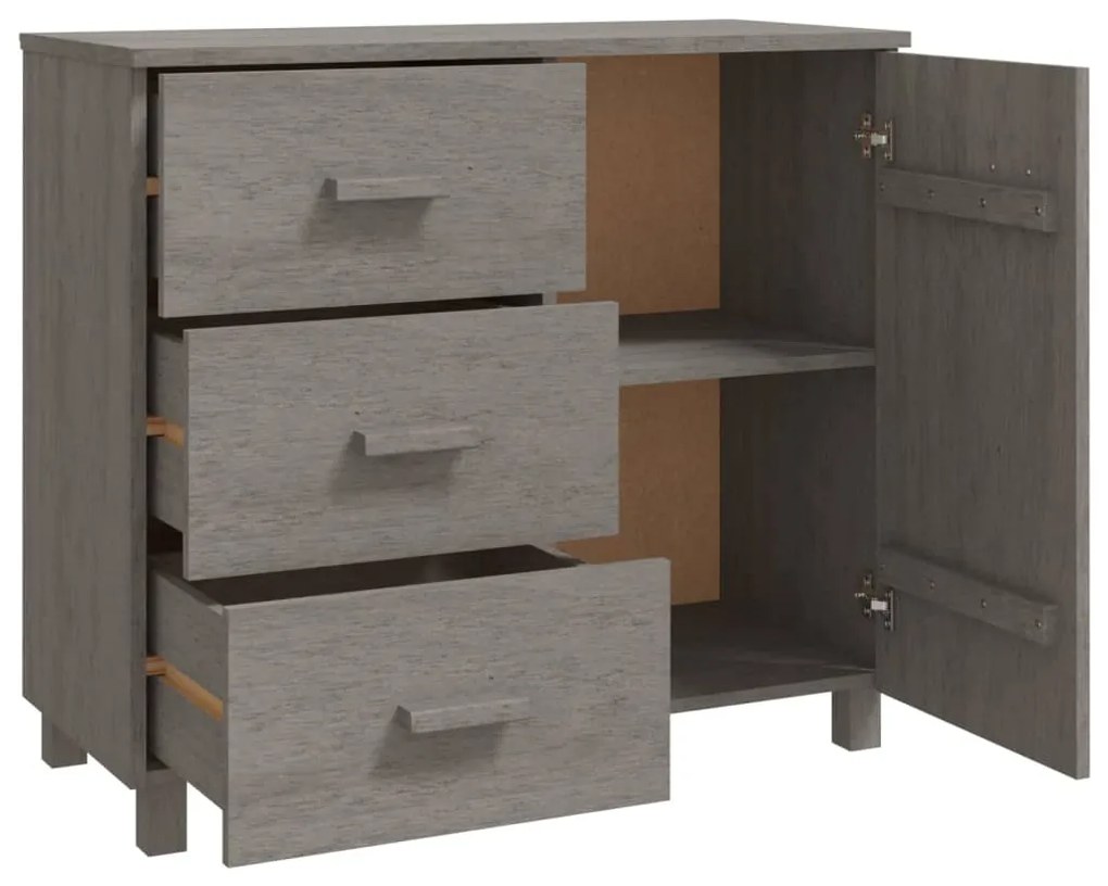 vidaXL Συρταριέρα HAMAR Αν. Γκρι 90 x 40 x 80 εκ. Μασίφ Ξύλο Πεύκου