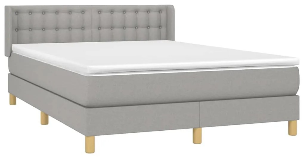 ΚΡΕΒΑΤΙ BOXSPRING ΜΕ ΣΤΡΩΜΑ ΑΝΟΙΧΤΟ ΓΚΡΙ 140X200 ΕΚ. ΥΦΑΣΜΑΤΙΝΟ 3130593